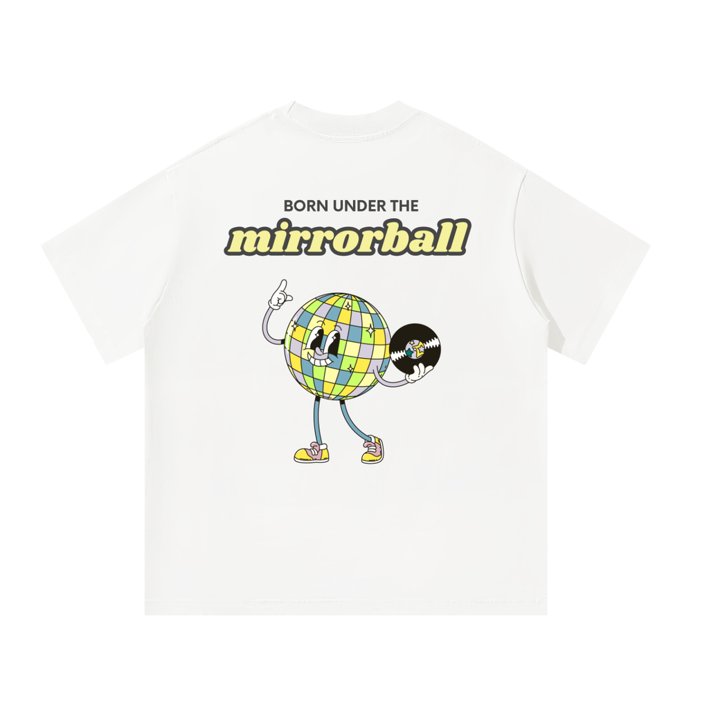 'Born Under The Mirrorball' Unisex Oversized Tee [Rear Print]