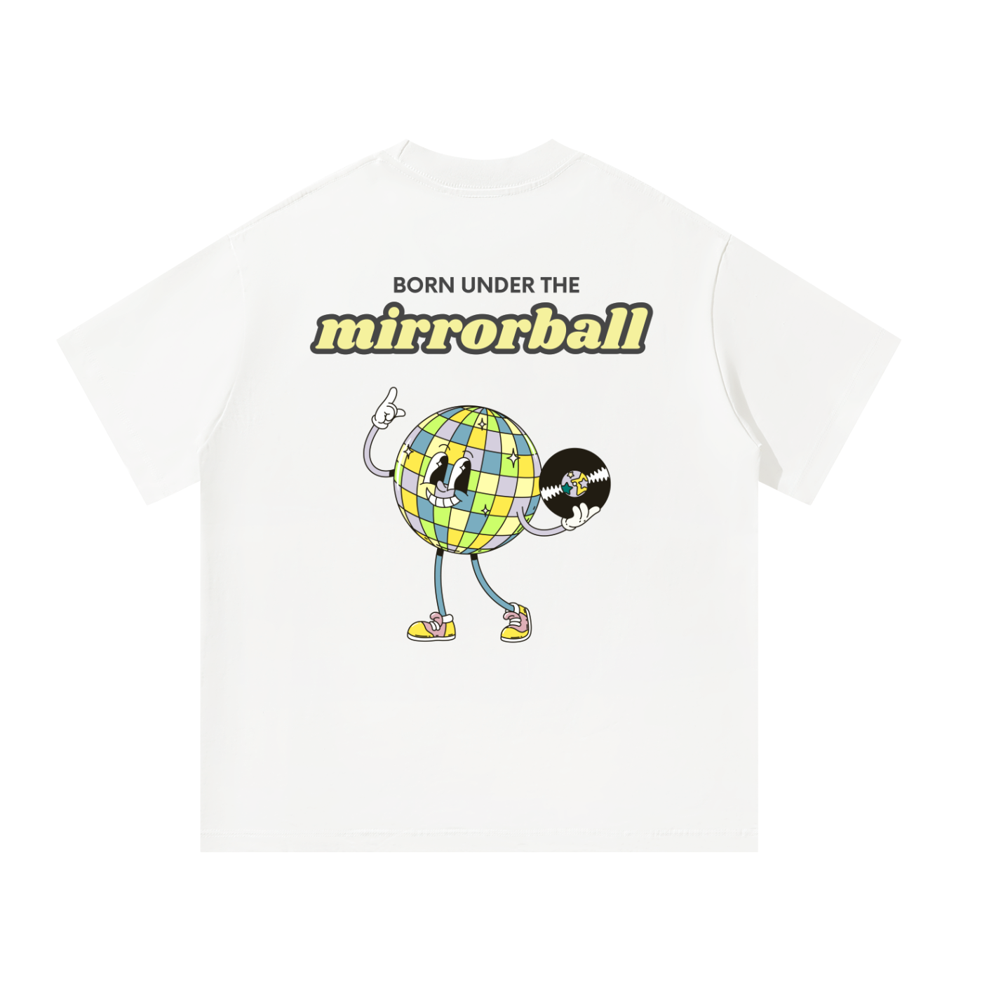 'Born Under The Mirrorball' Unisex Oversized Tee [Rear Print]
