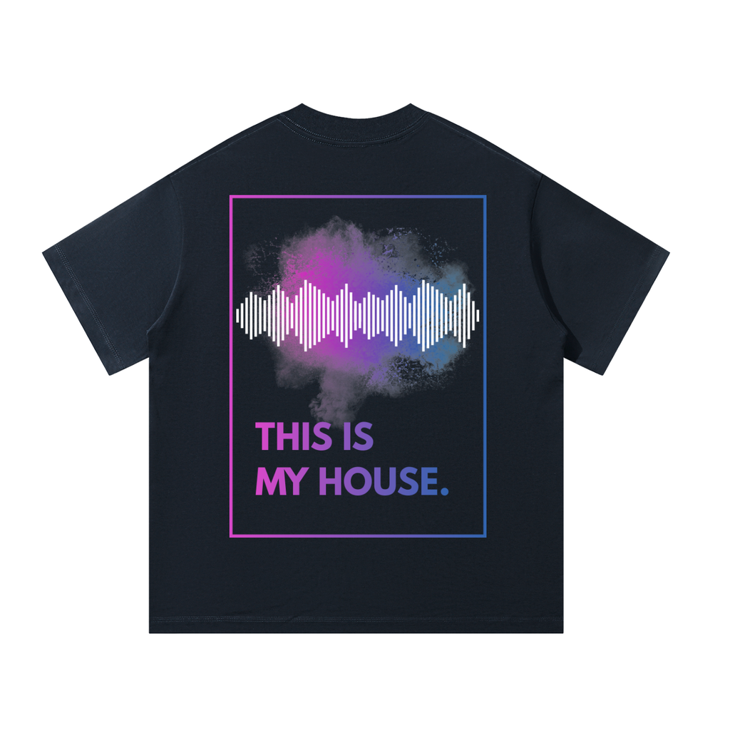 'This Is My House' Waveform Unisex Oversized Tee [Rear Print]