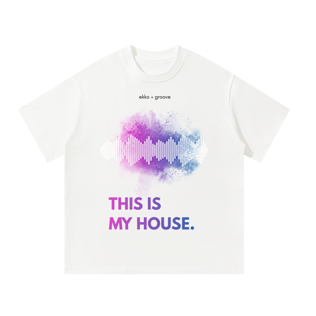 'This Is My House' Waveform Unisex Oversized Tee