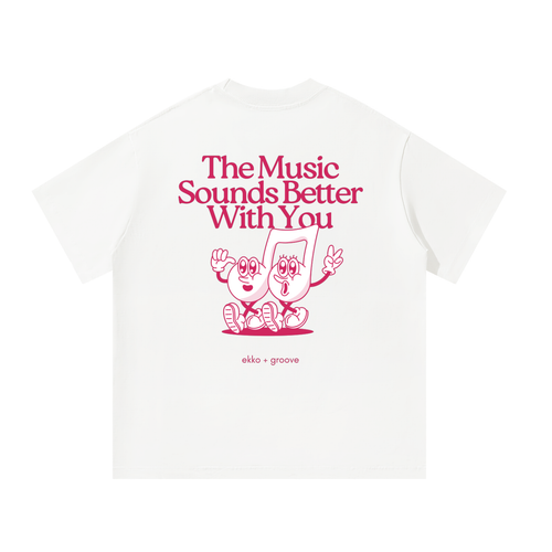 The Music Sounds Better With You / Stardust Inspired Unisex Oversized Tee [Rear Print]