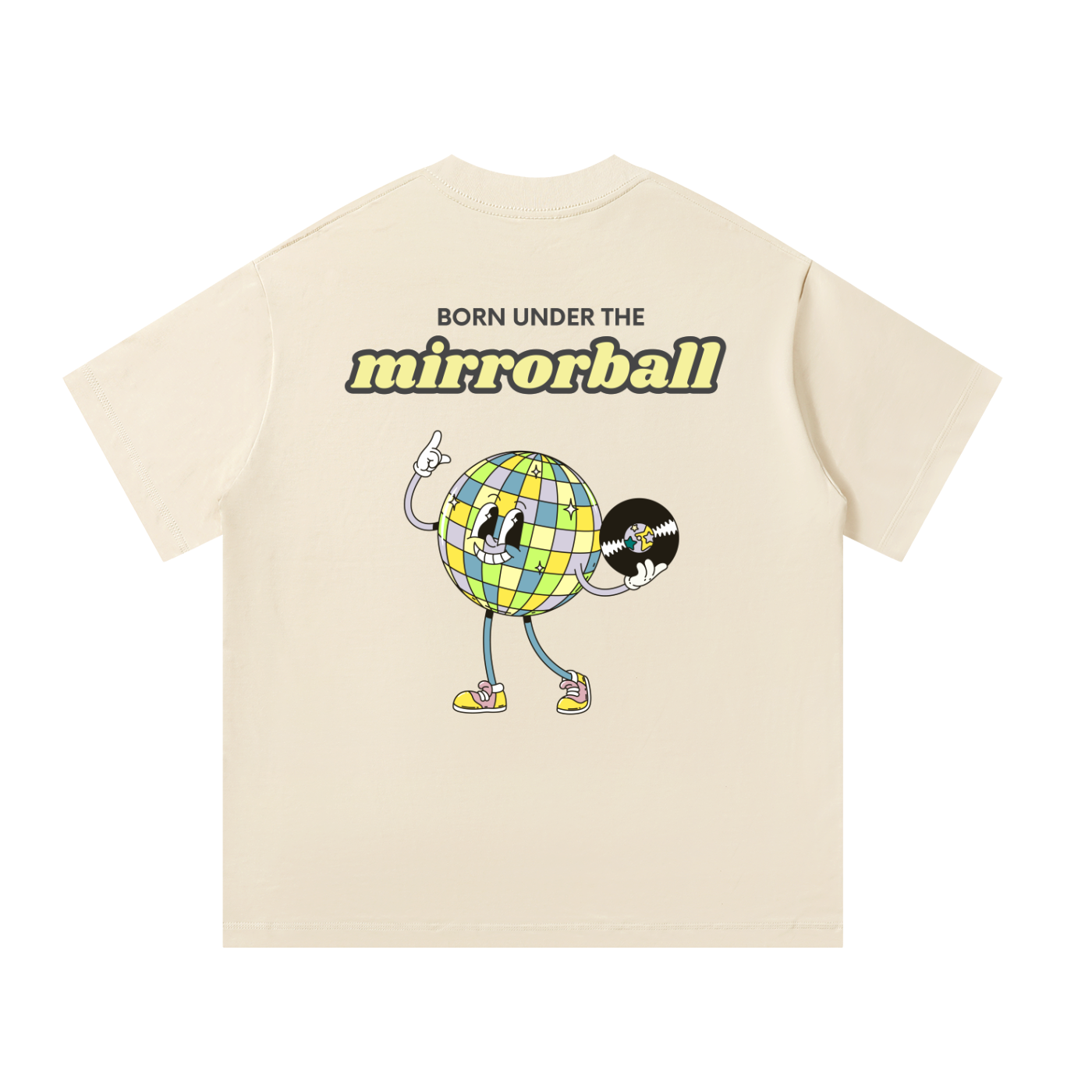 'Born Under The Mirrorball' Unisex Oversized Tee [Rear Print]